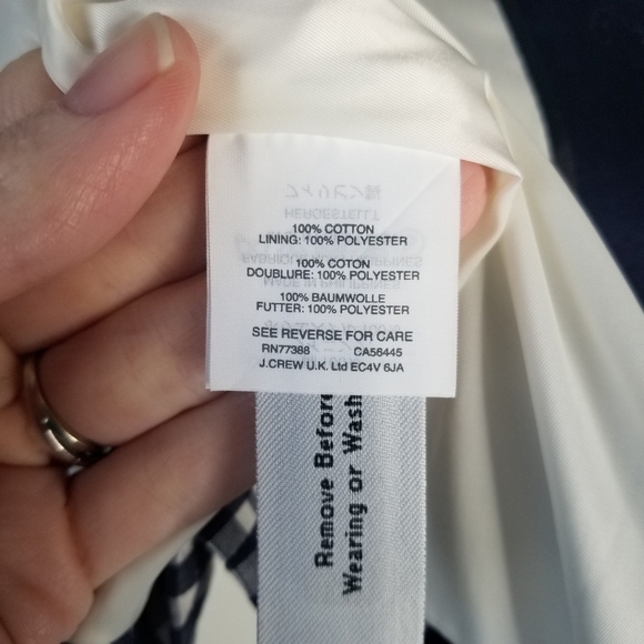 NWT J.Crew Puckered Gingham Navy White Blazer Size 0 Academia Preppy - Picture 6 of 16